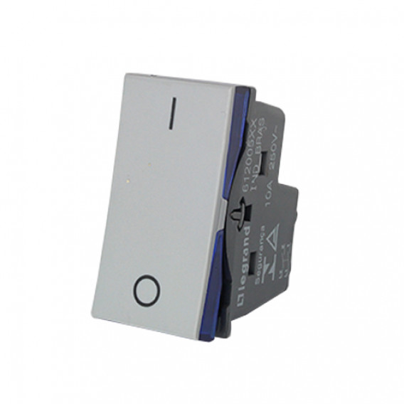 Modulo Interruptor Bipolar Simples - Pial Plus + Cinza 